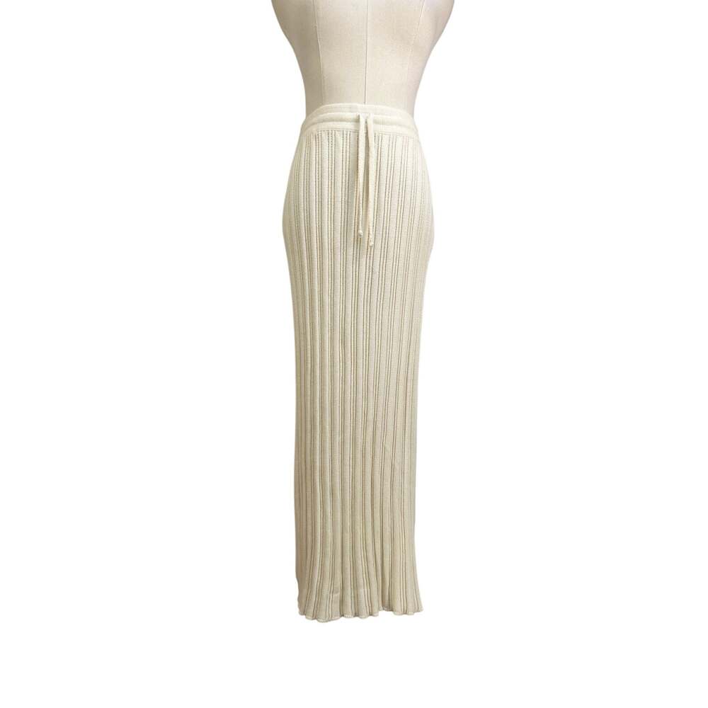 Rue Stiic Ribbed Knit Maxi Skirt White